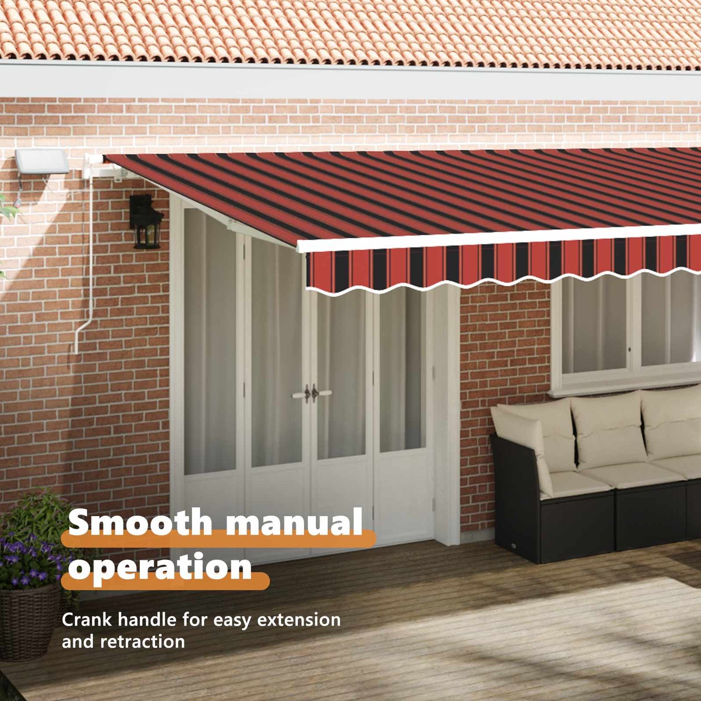 Retractable Awning Orange and brown 600 x 300 cm