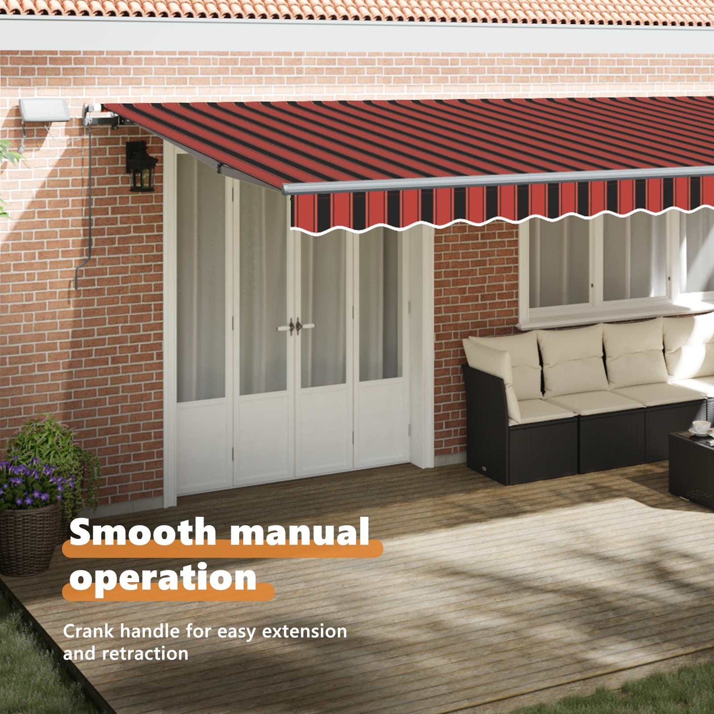 Retractable Awning Orange and brown 600 x 300 cm