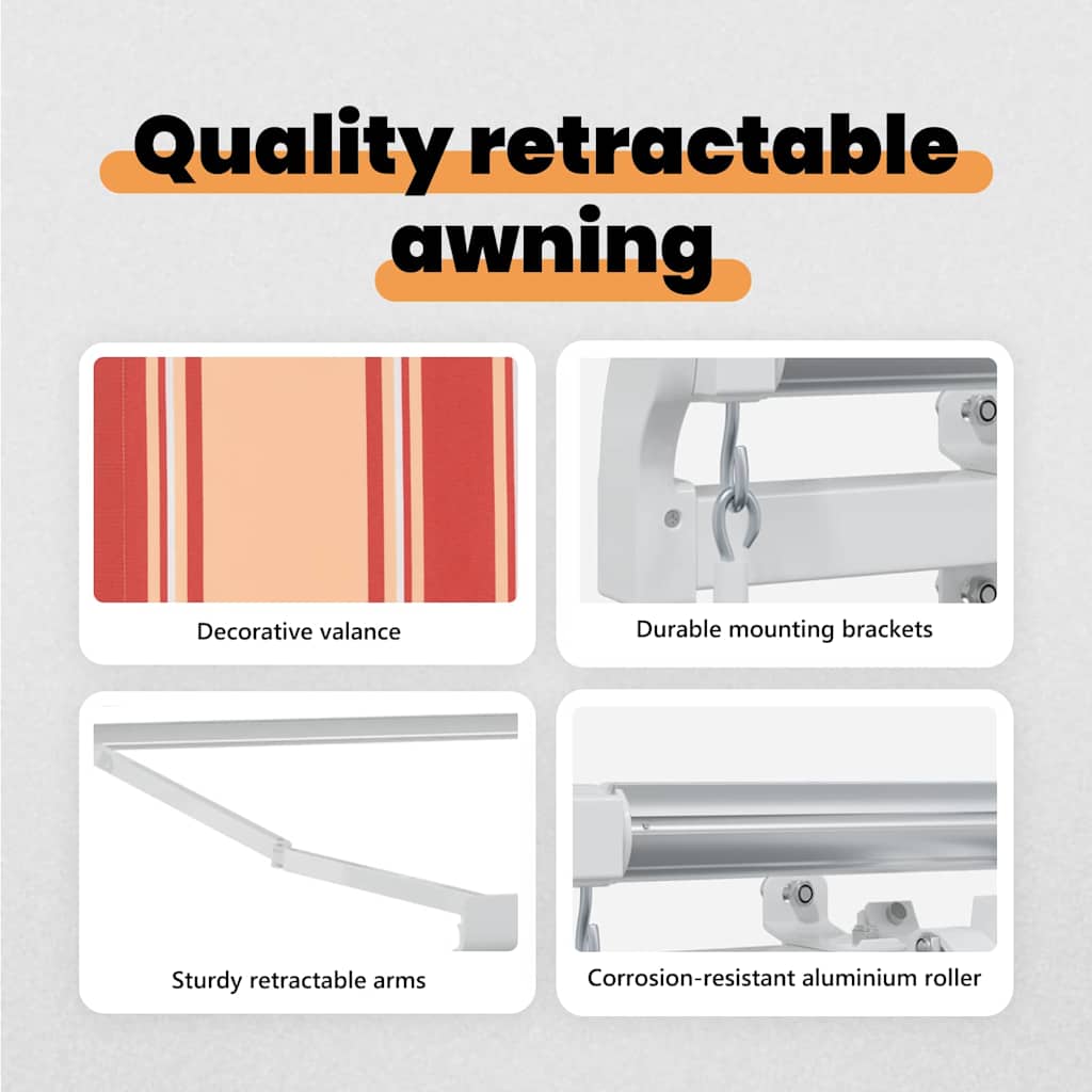 Retractable Awning Yellow and Orange 600 x 300 cm