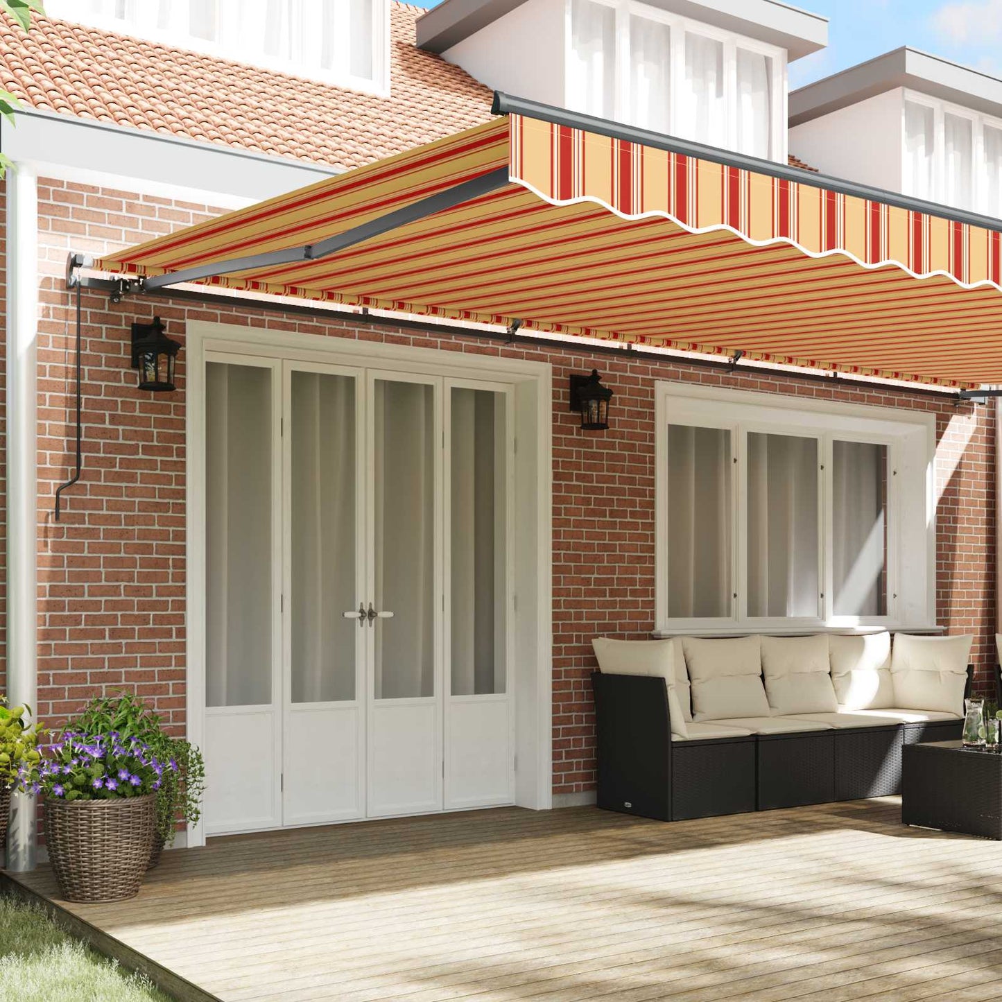 Retractable Awning Yellow and Orange 600 x 300 cm