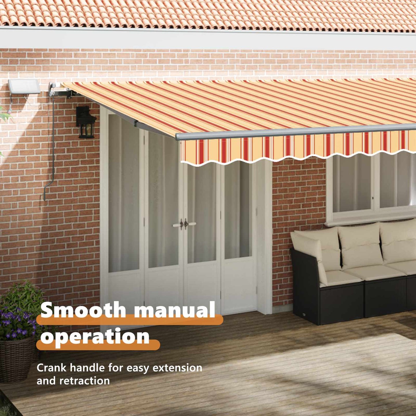 Retractable Awning Yellow and Orange 600 x 300 cm