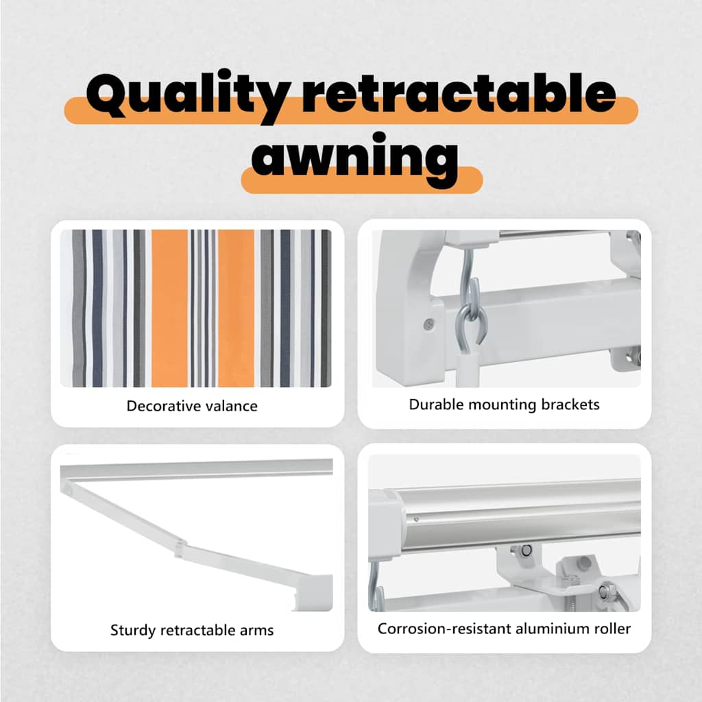Retractable Awning Multicolour 600 x 300 cm