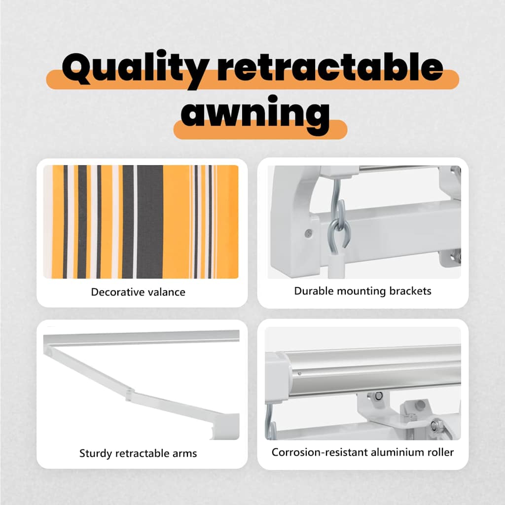 Retractable Awning Multicolour 600 x 300 cm