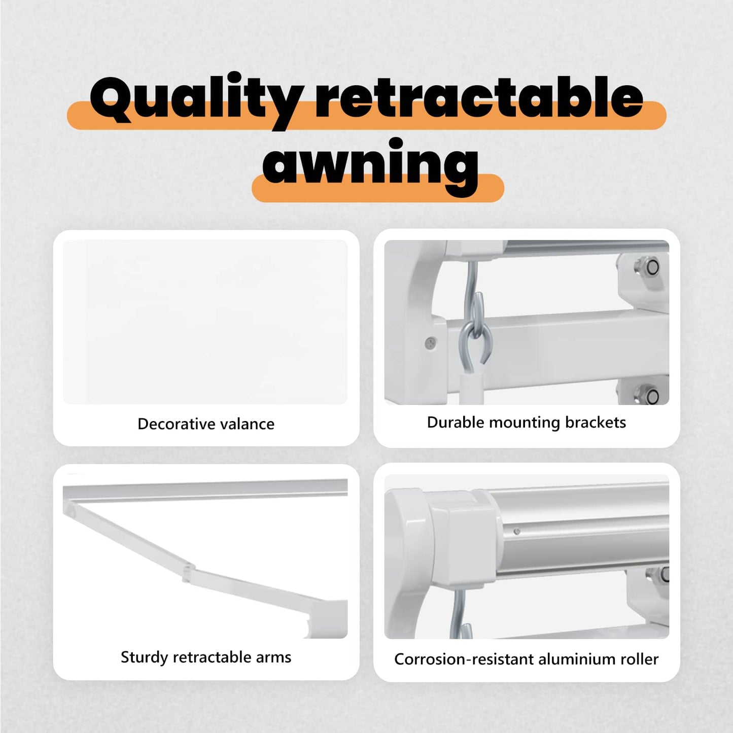 Retractable Awning White 600 x 300 cm Polyester and Aluminium