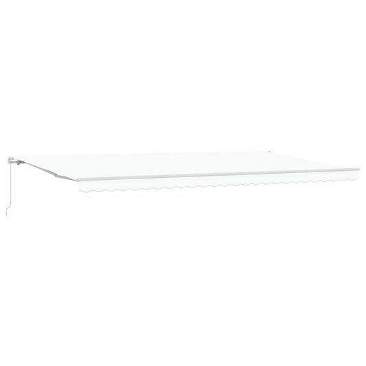 Retractable Awning White 600 x 300 cm Polyester and Aluminium