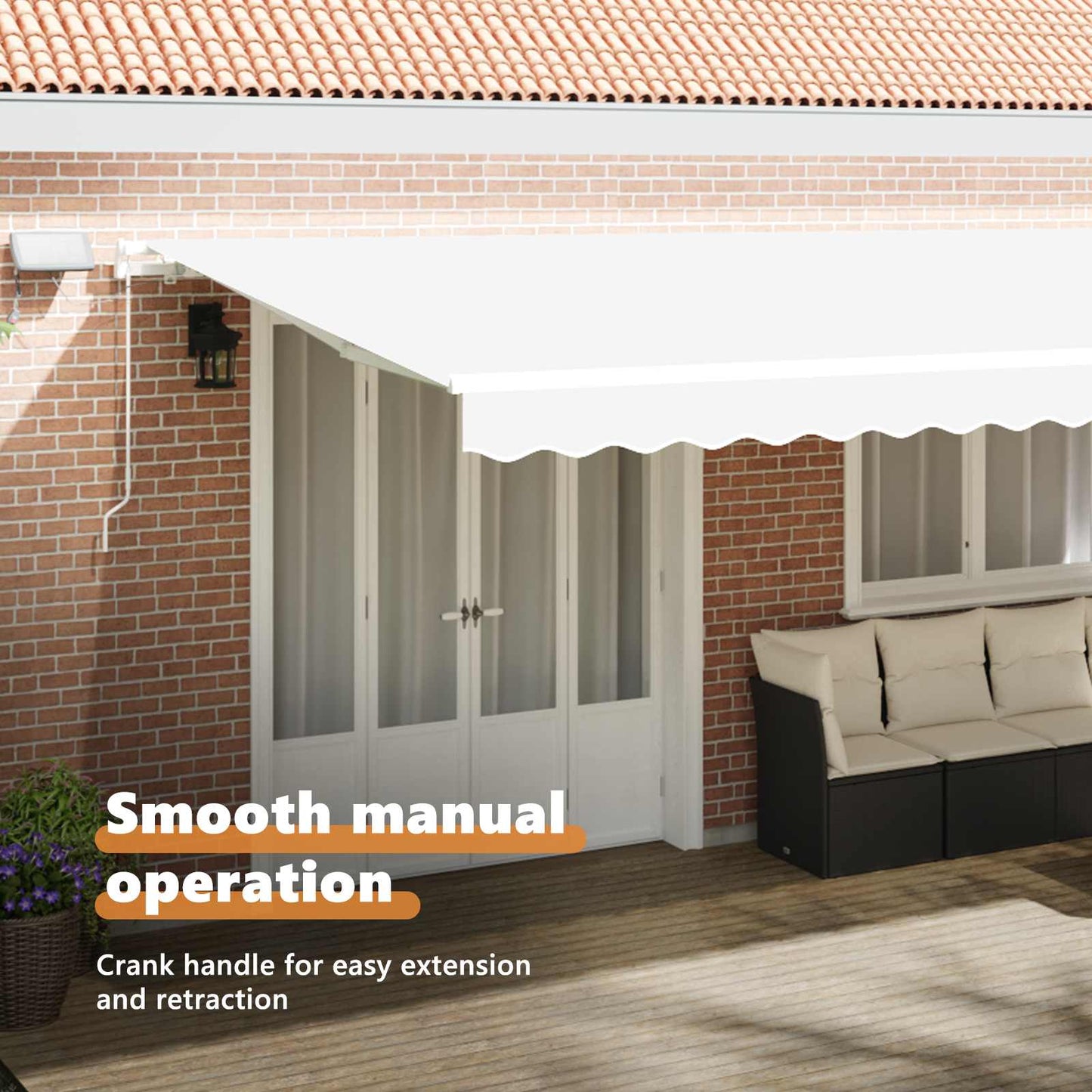 Retractable Awning White 600 x 300 cm Fabric and Aluminium
