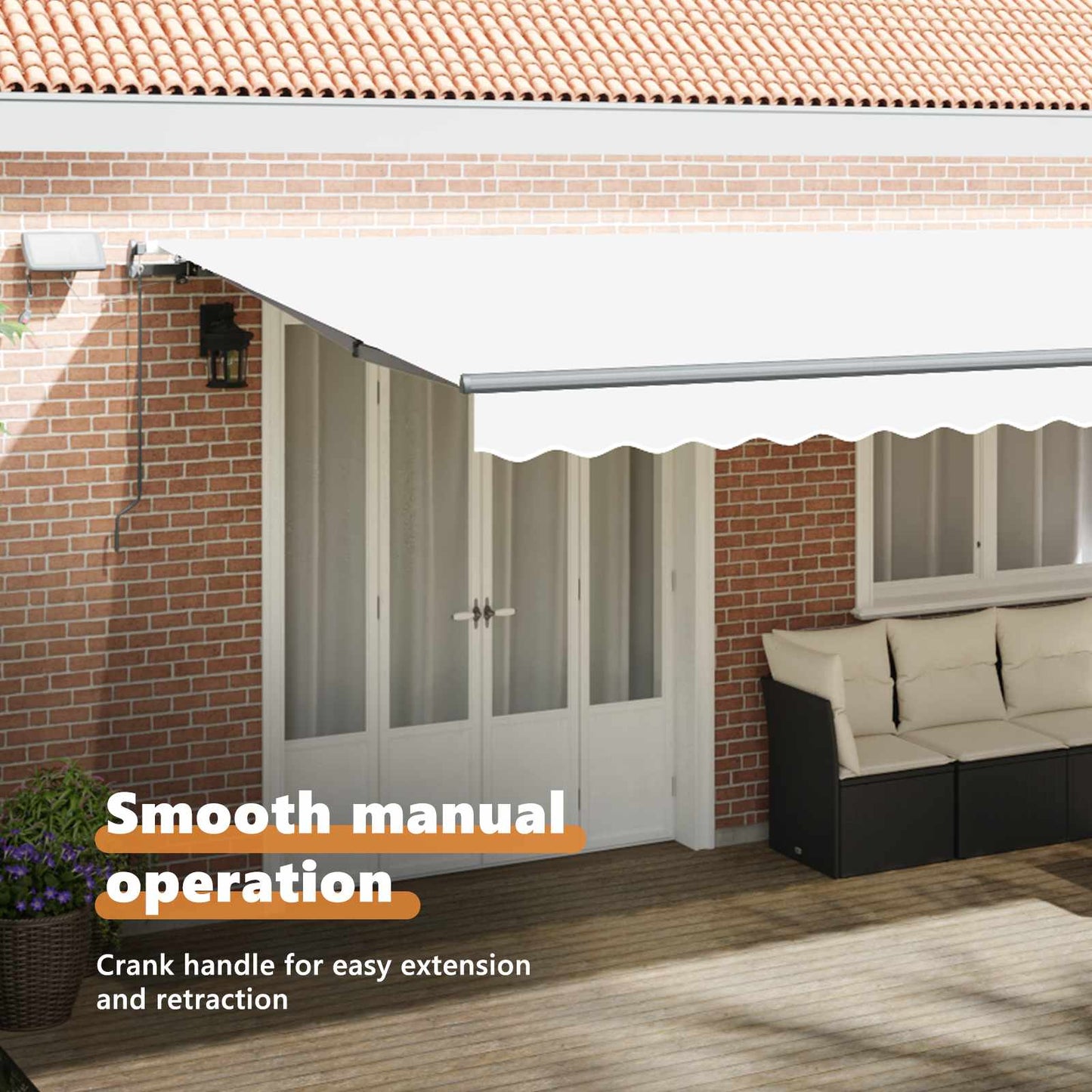 Retractable Awning White 600 x 300 cm Fabric and Aluminium