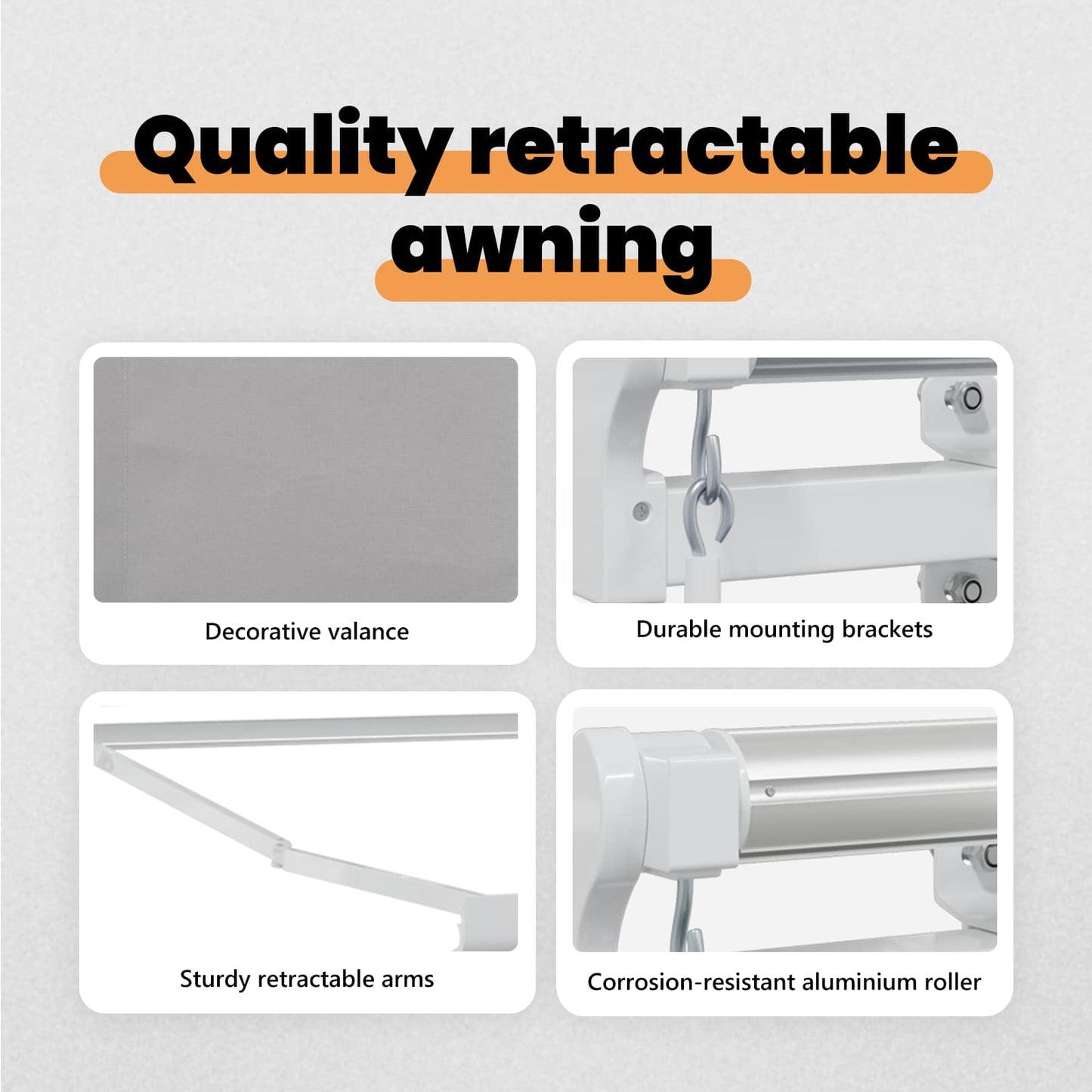 Retractable Awning Light Grey 600 x 300 cm