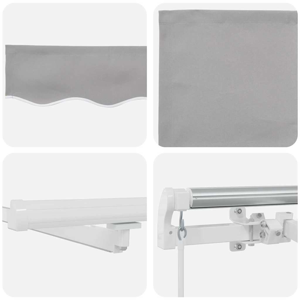 Retractable Awning Light Grey 600 x 300 cm Fabric and Aluminium