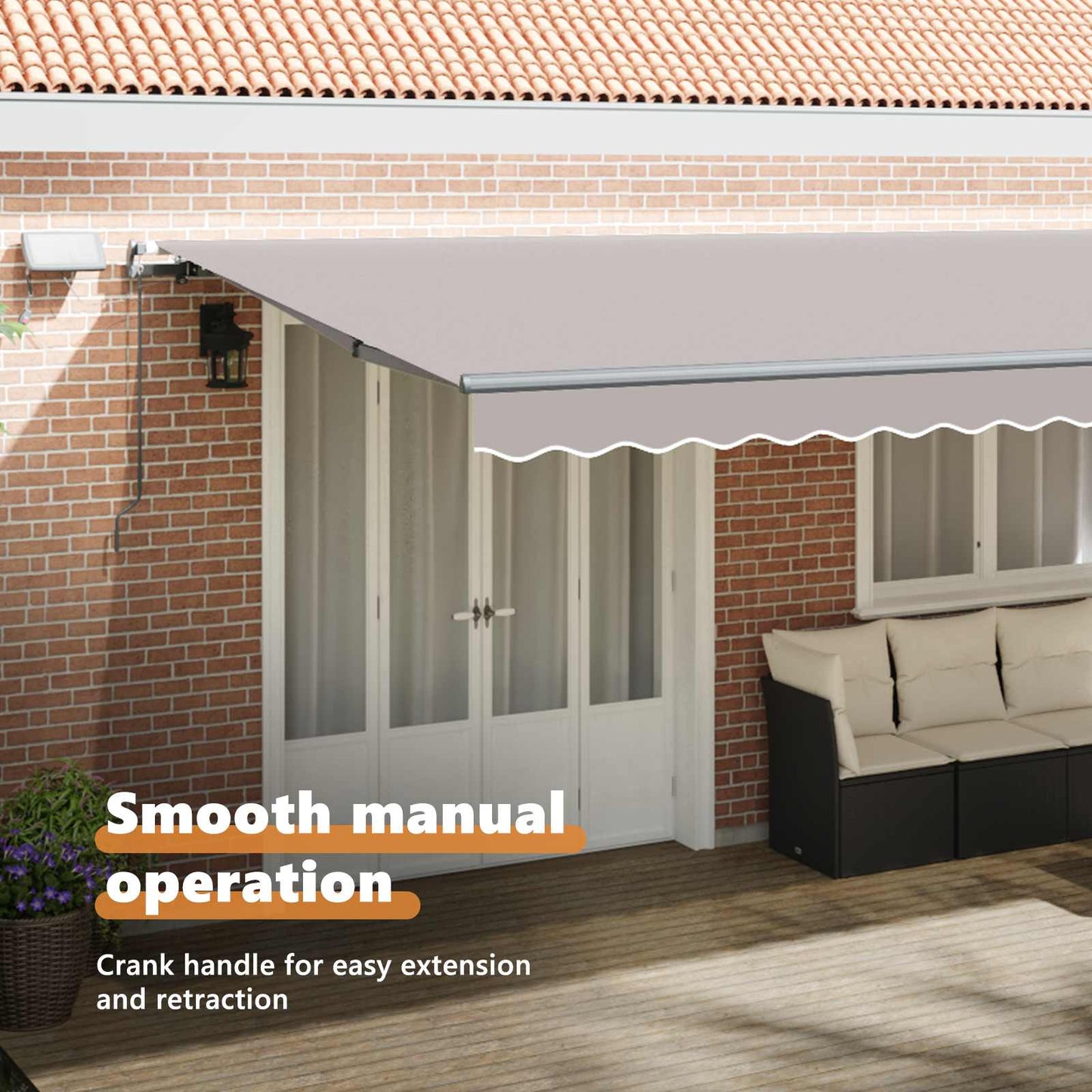 Retractable Awning Light Grey 600 x 300 cm Fabric and Aluminium
