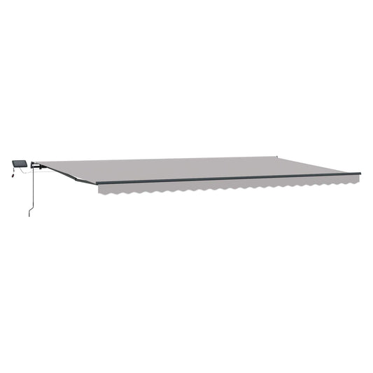 Retractable Awning Light Grey 600 x 300 cm Fabric and Aluminium