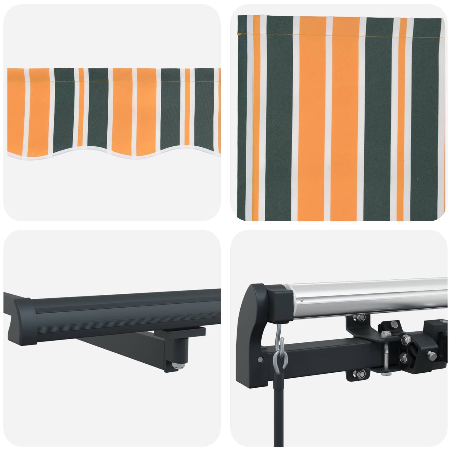 Retractable Awning Manual Green and yellow 600 x 300 cm
