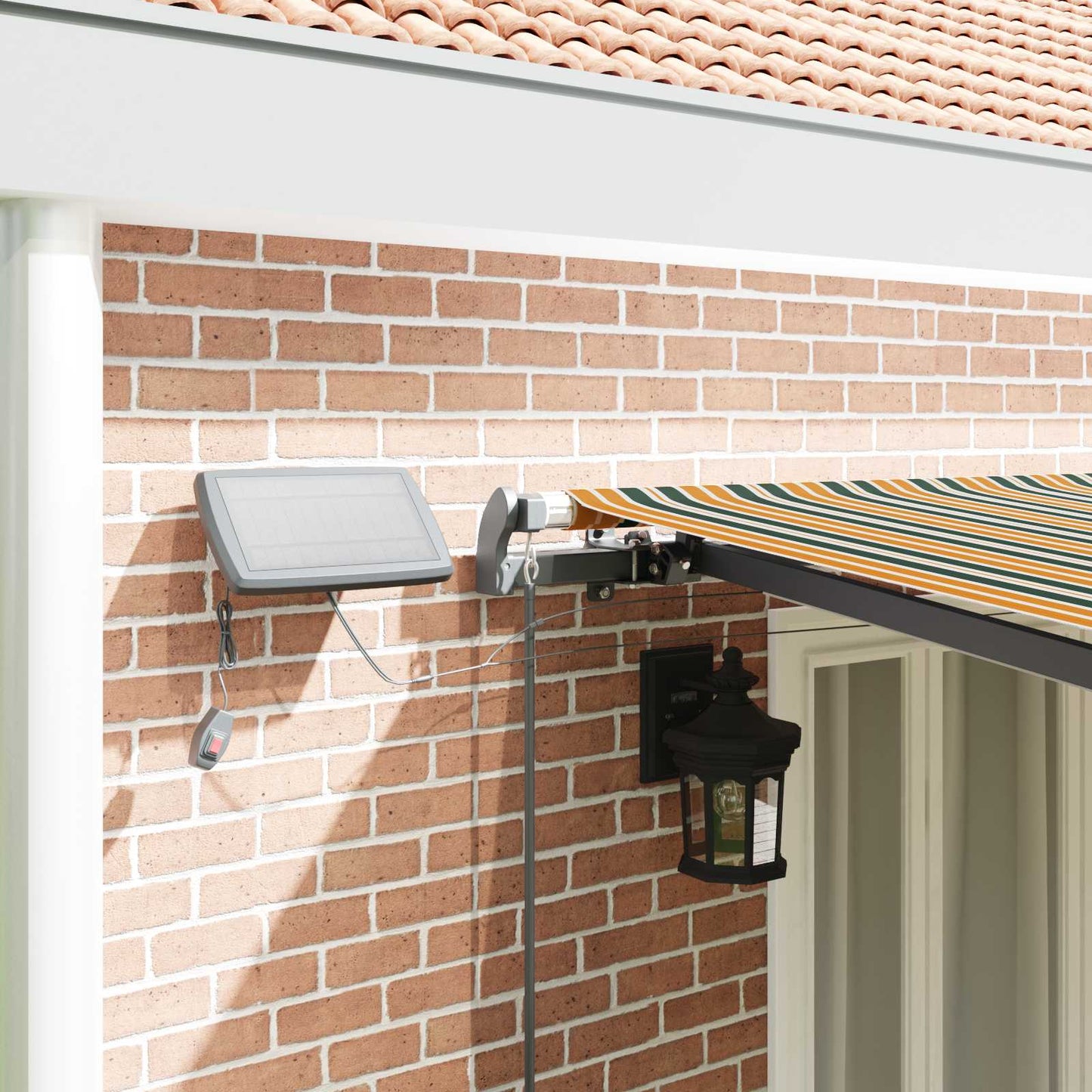 Retractable Awning Manual Green and yellow 600 x 300 cm Fabric