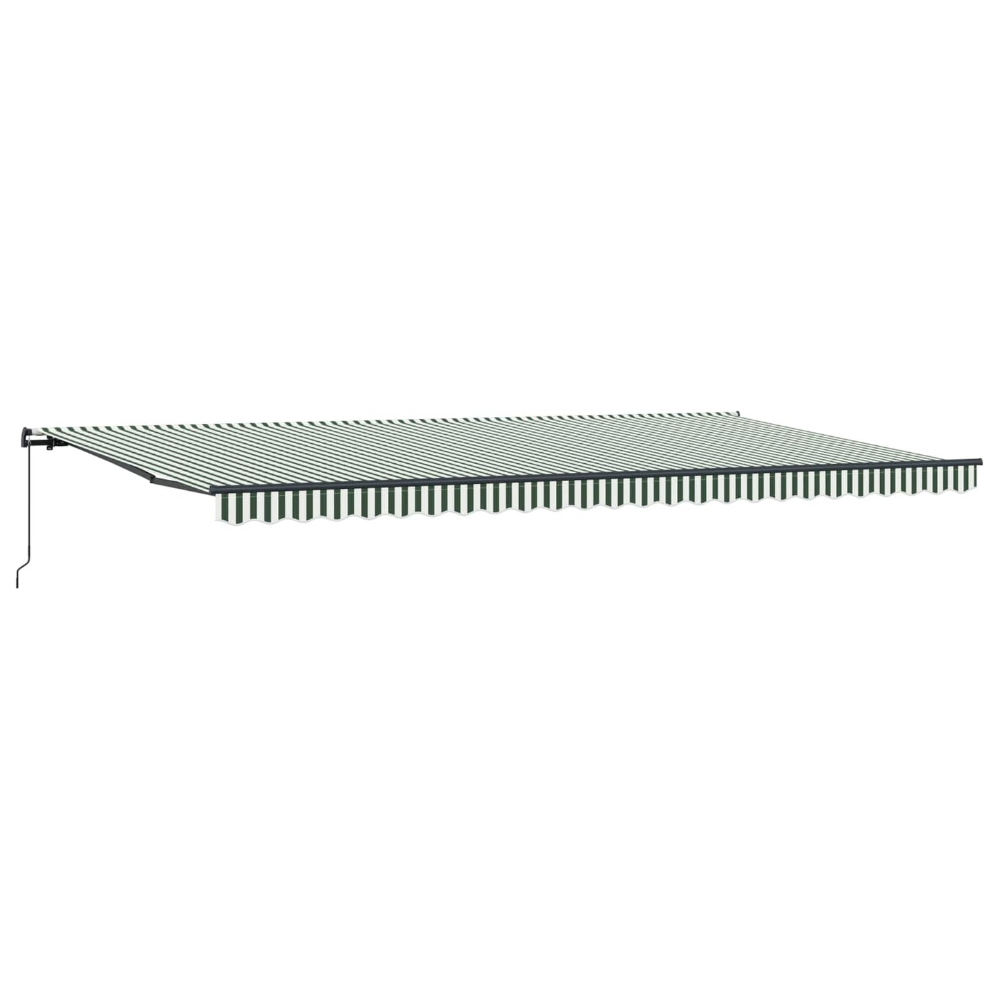 Retractable Awning Green and White 600 x 300 cm
