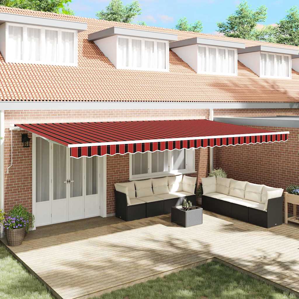 Retractable Awning Manual Orange and Brown 600 x 350 cm