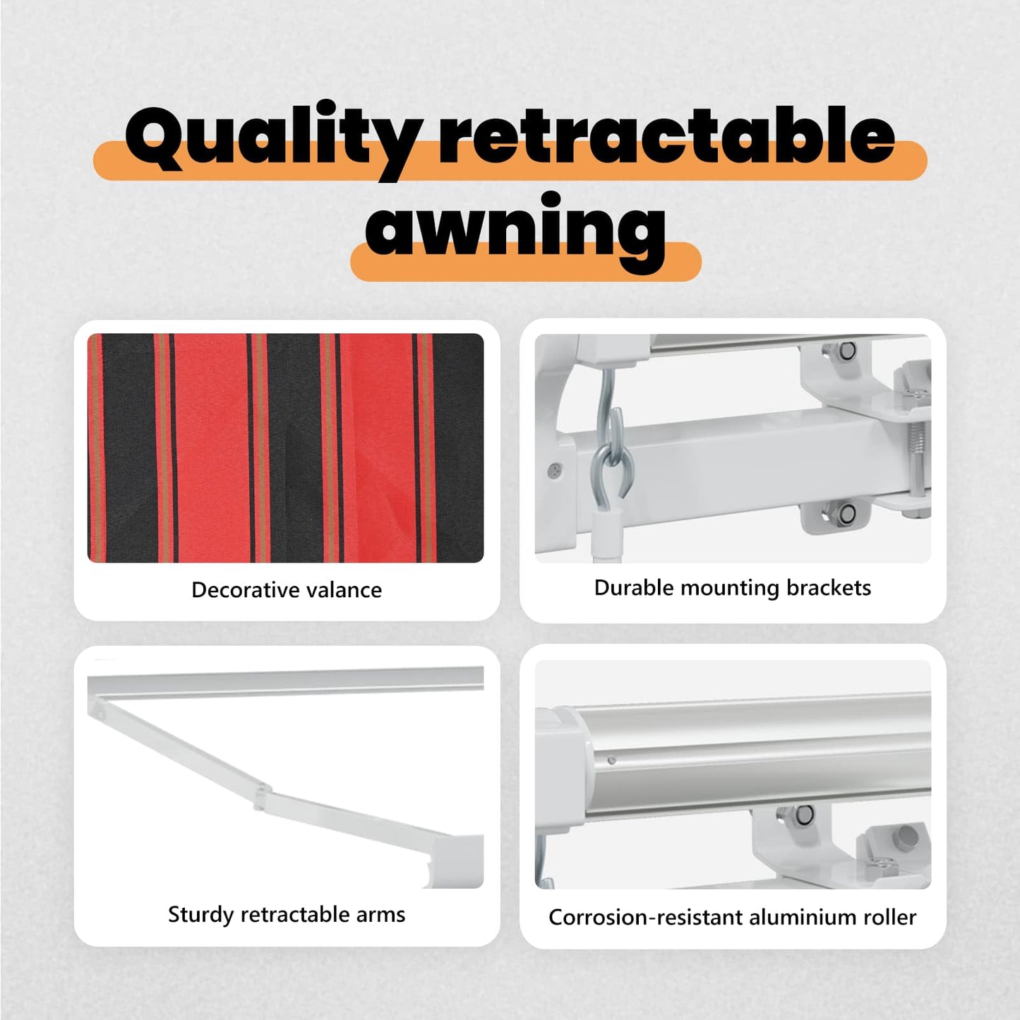 Retractable Awning Orange and Brown 600 x 350 cm