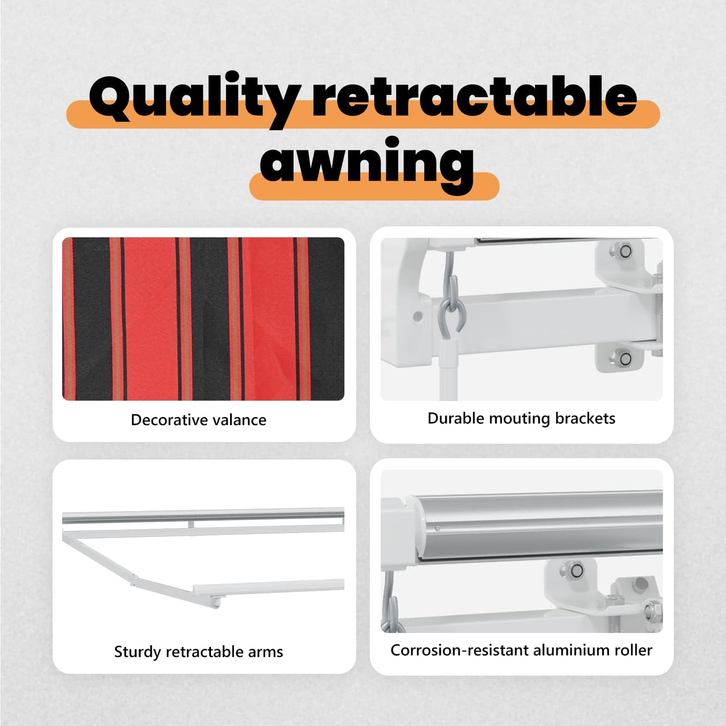 Retractable Awning Orange and brown 600 x 350 cm