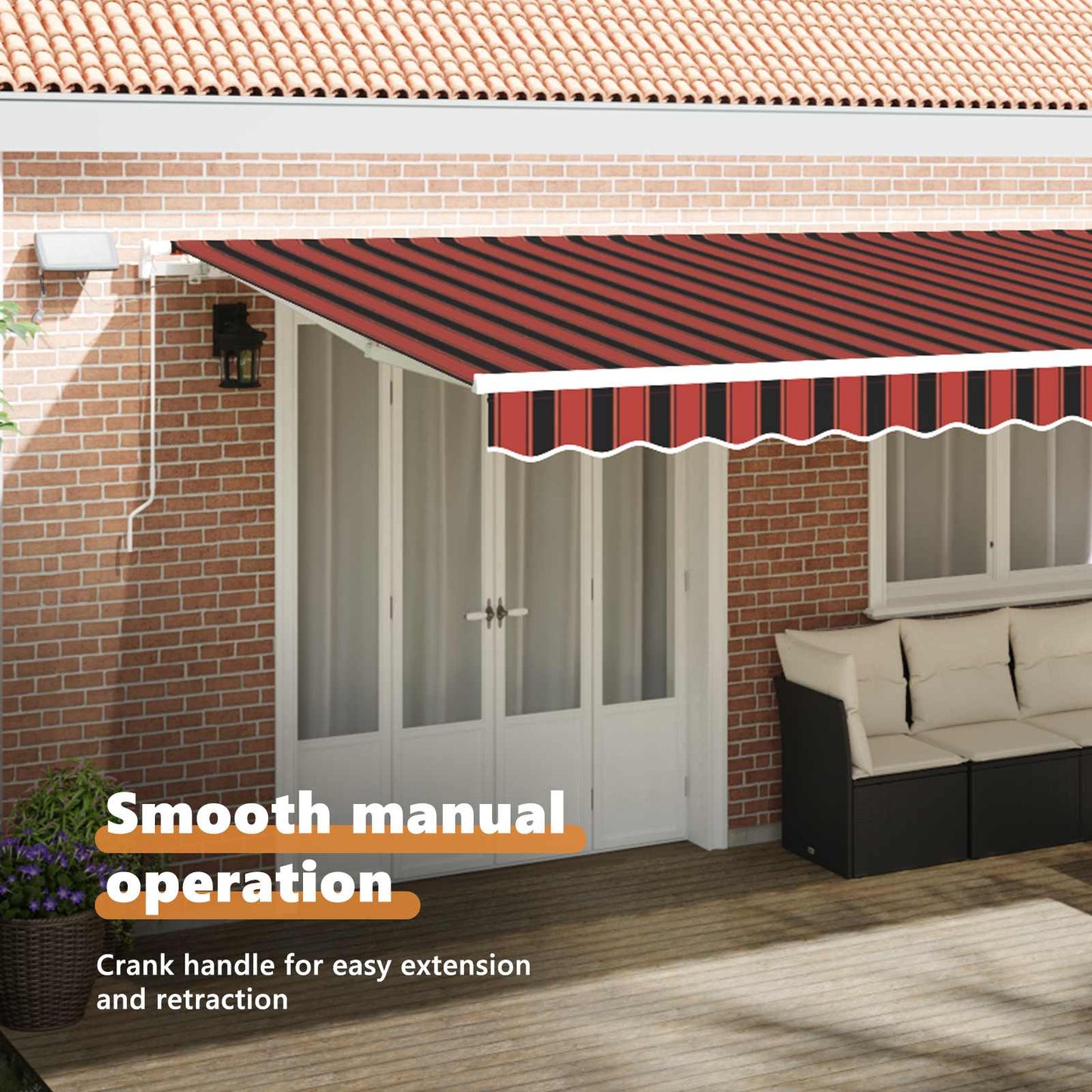 Retractable Awning Orange and brown 600 x 350 cm