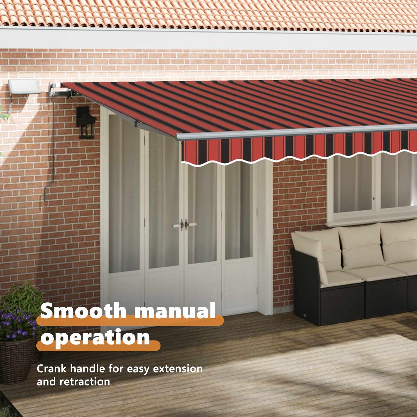Retractable Awning Orange and brown 600 x 350 cm