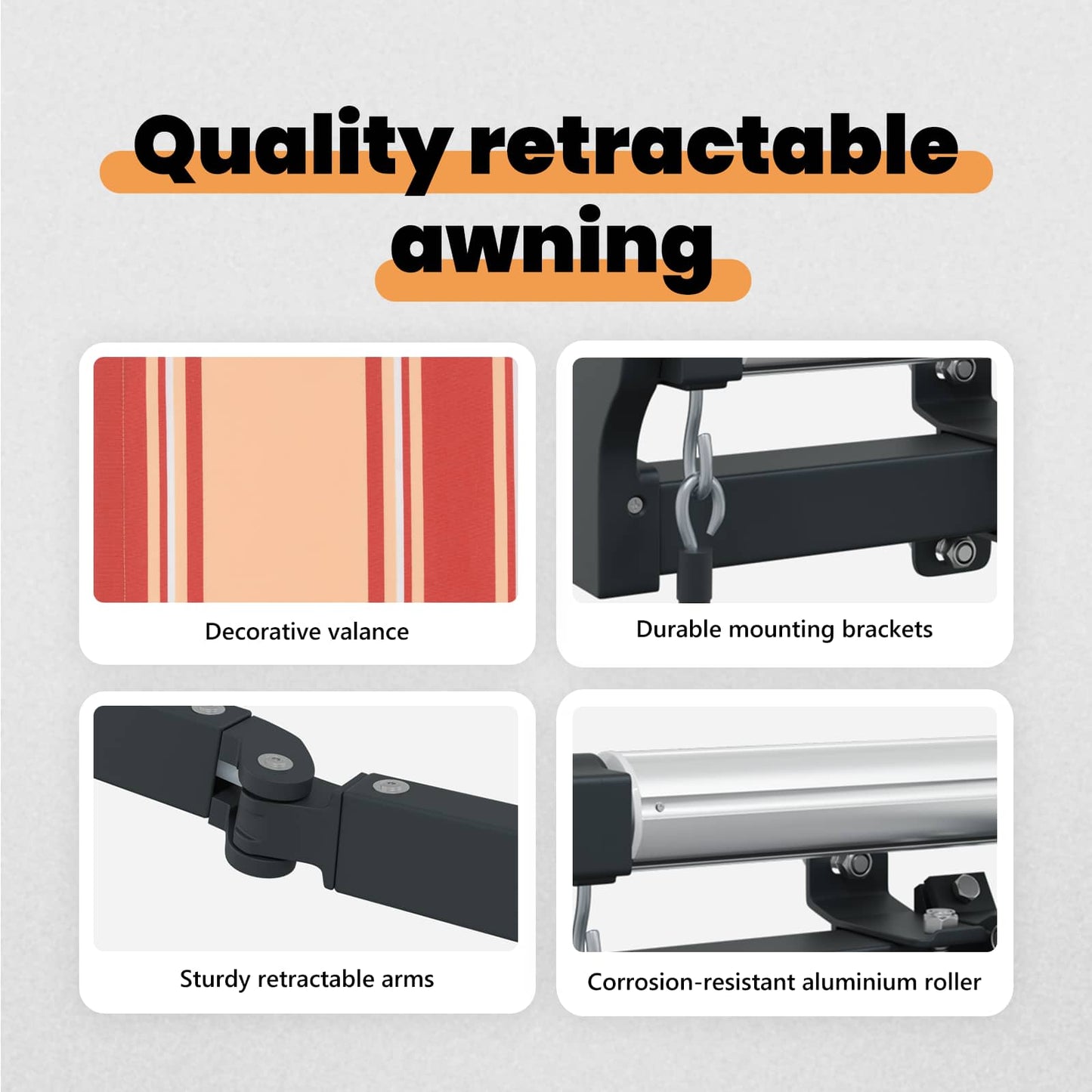 Retractable Awning Yellow and Orange 600 x 350 cm