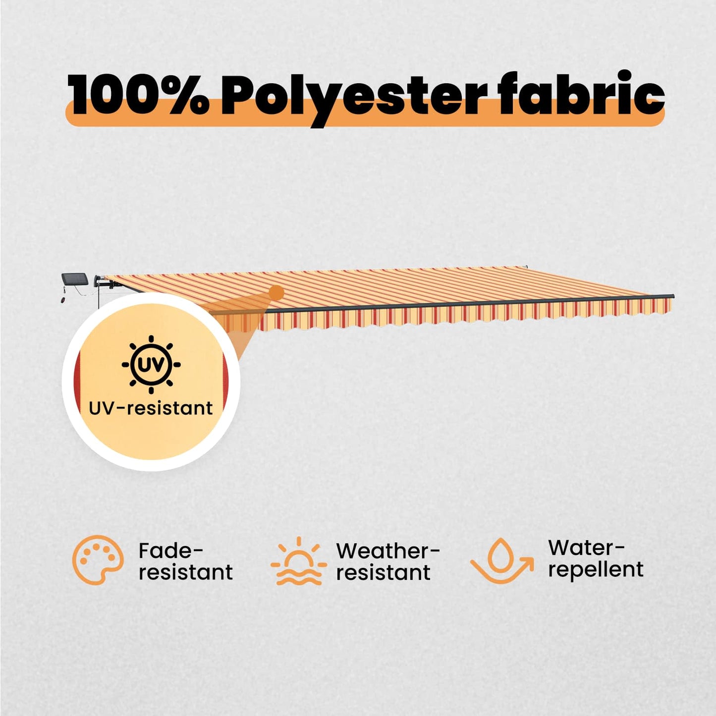 Retractable Awning Yellow and Orange 600 x 350 cm