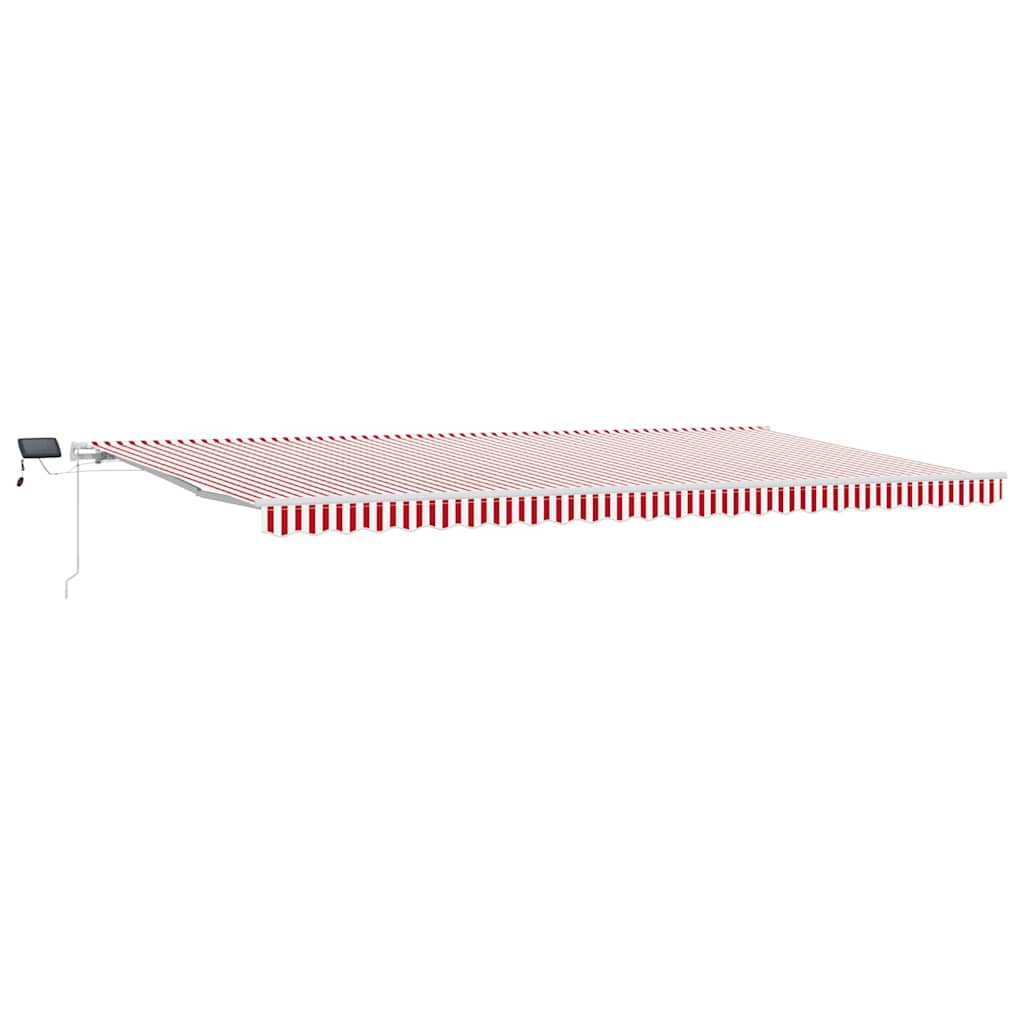 Retractable Awning Red and White 600 x 350 cm Fabric and Steel