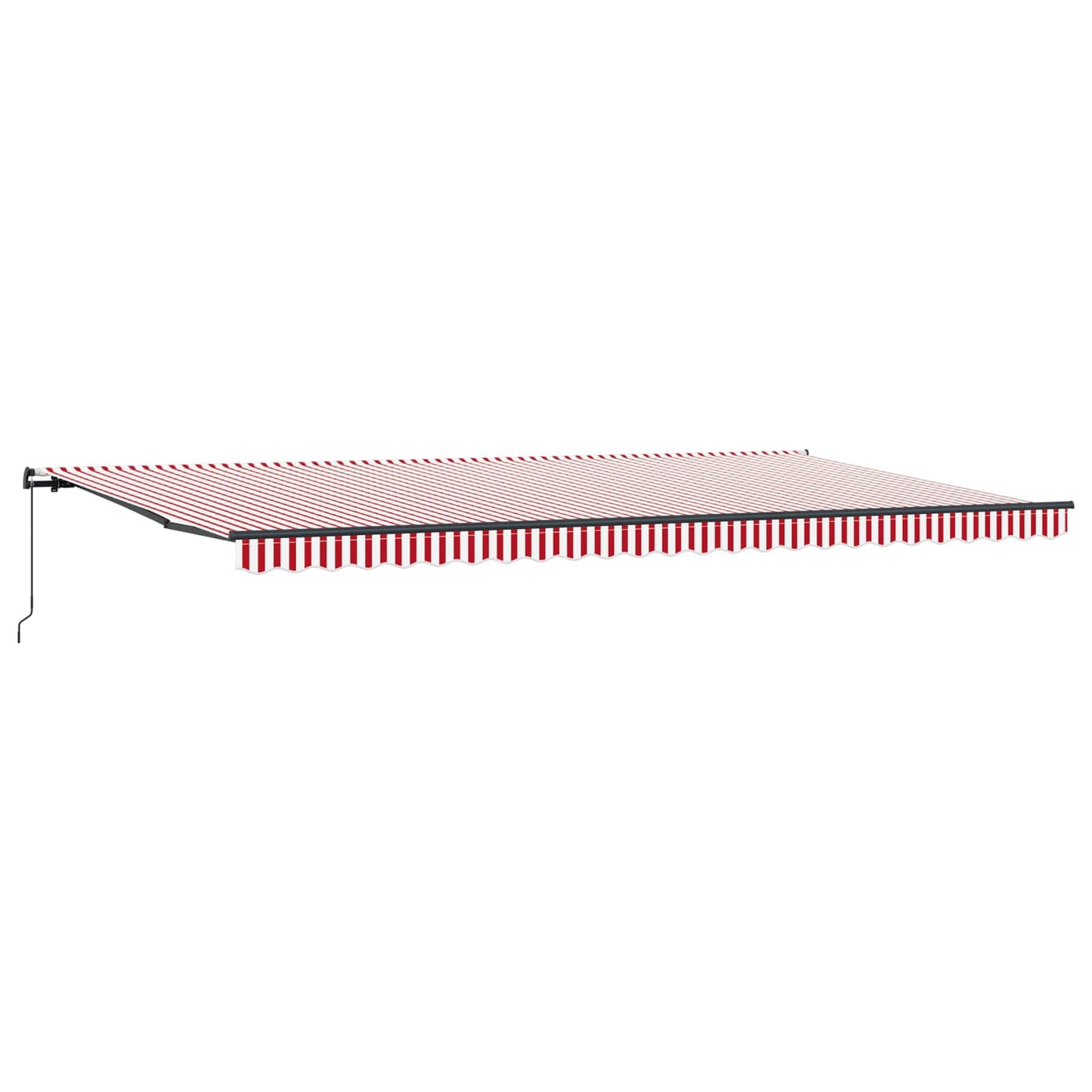 Retractable Awning Manual Red and White 600 x 350 cm