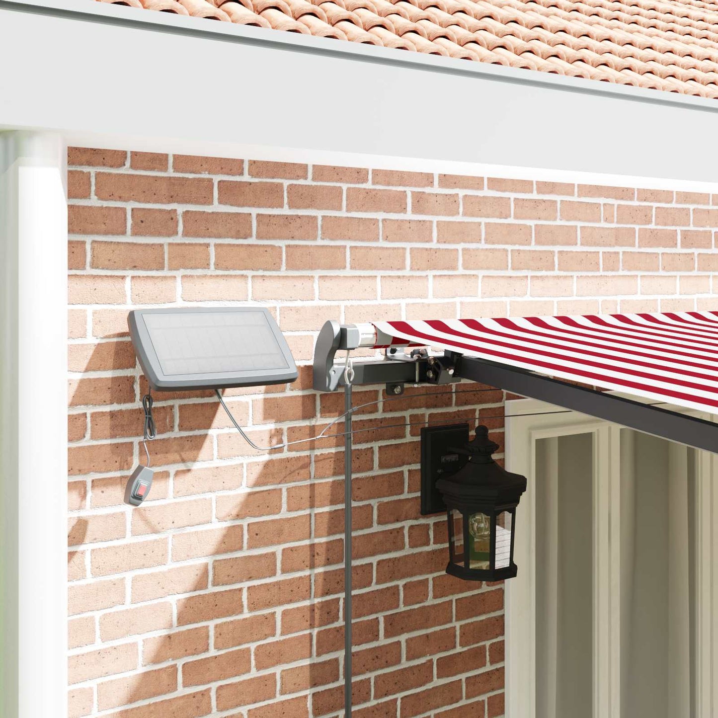 Retractable Awning Manual Red and white 600 x 350 cm Fabric
