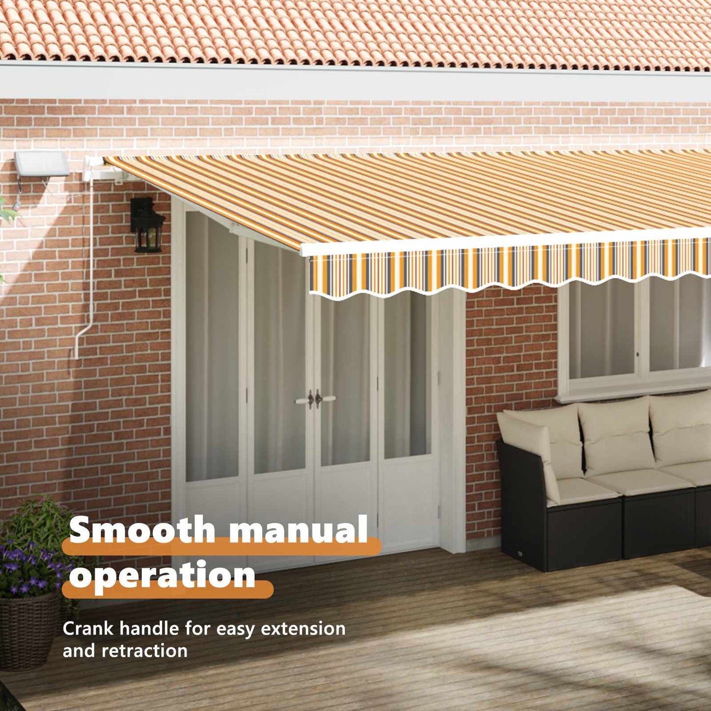Retractable Awning Multicolour 600 x 350 cm