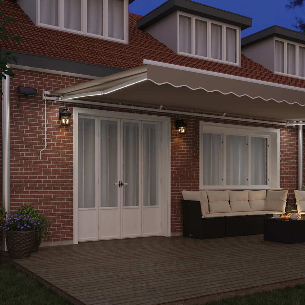 Retractable Awning Manual Beige 600 x 350 cm Fabric and Steel