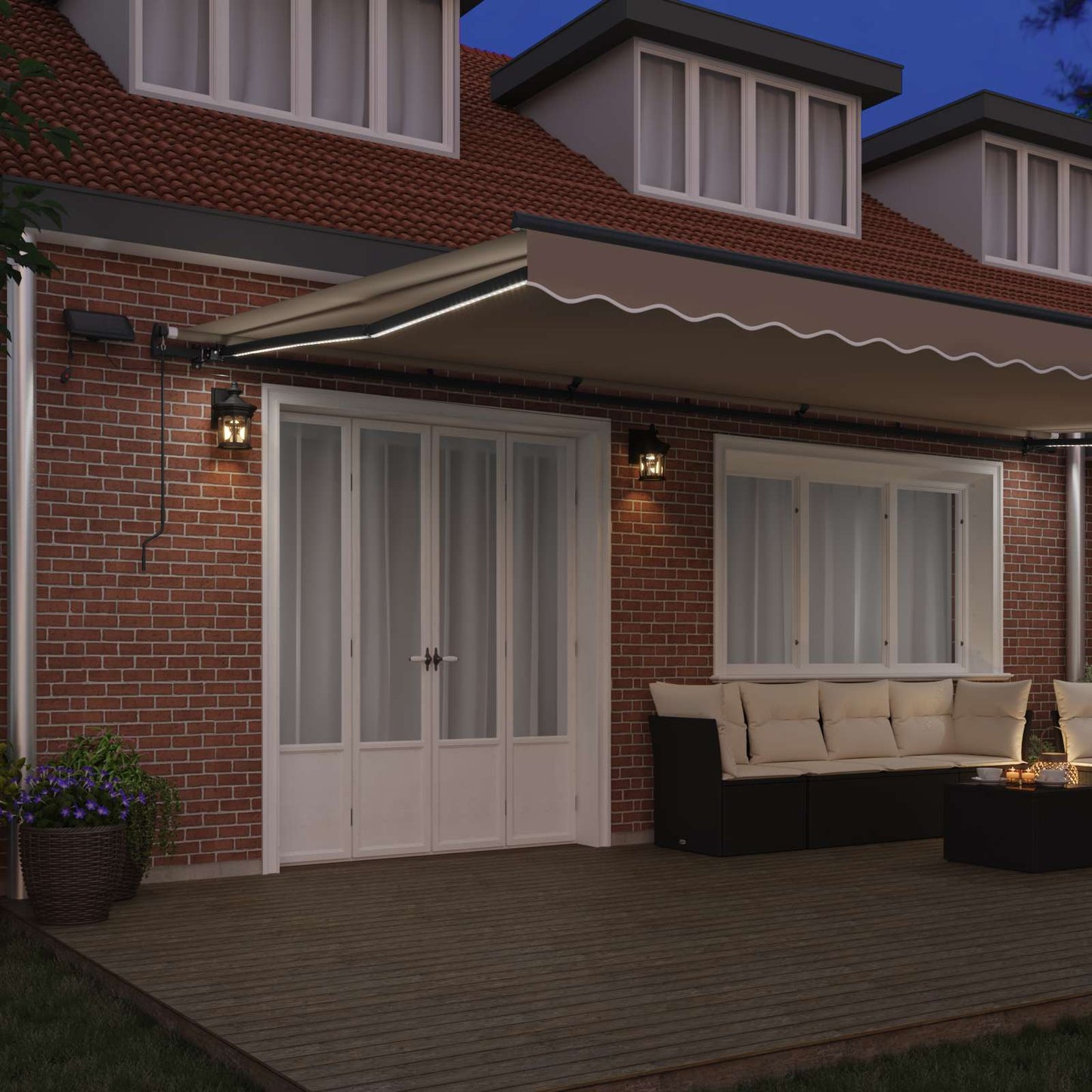 Retractable Awning Beige 600 x 350 cm Fabric and Aluminium
