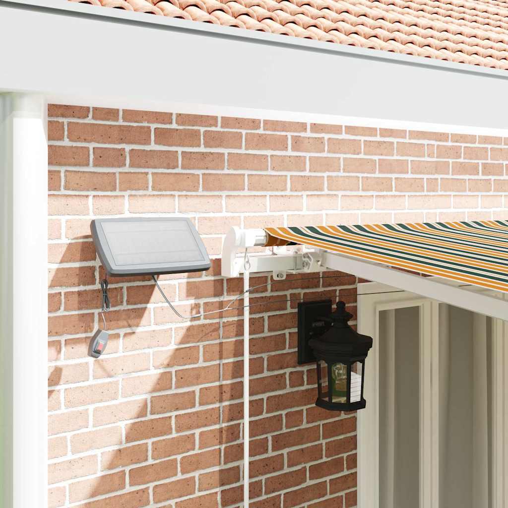 Retractable Awning Manual Green and yellow 600 x 350 cm
