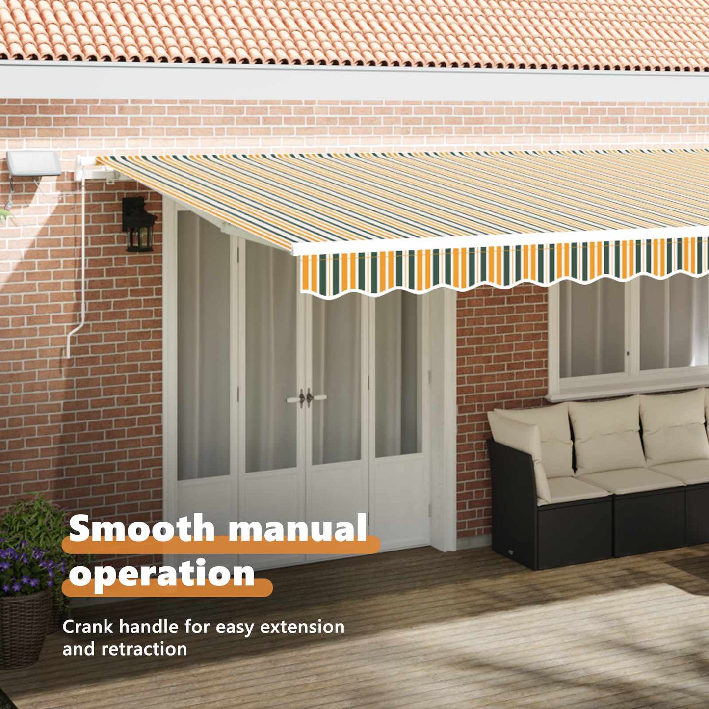 Retractable Awning Green and yellow 600 x 350 cm