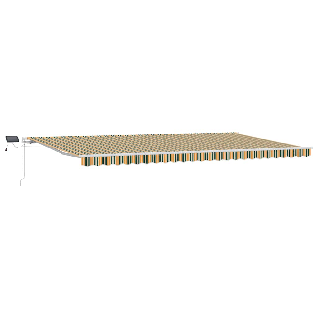Retractable Awning Manual Green and yellow 600 x 350 cm