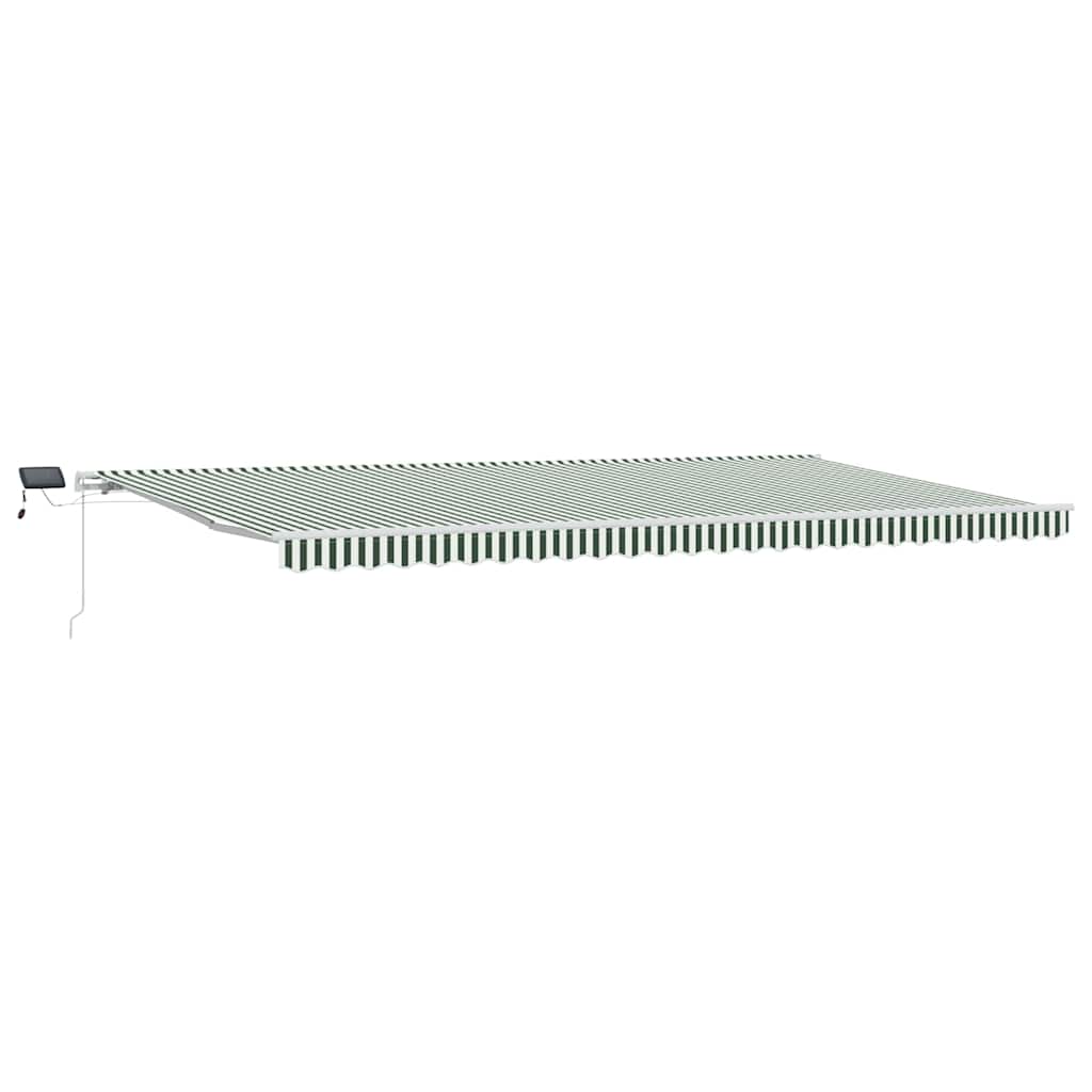 Retractable Awning Green and White 600 x 350 cm
