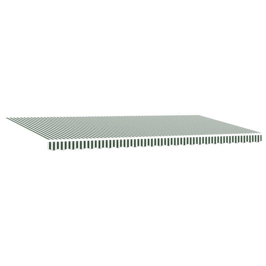 Retractable Awning Green and White 600 x 350 cm