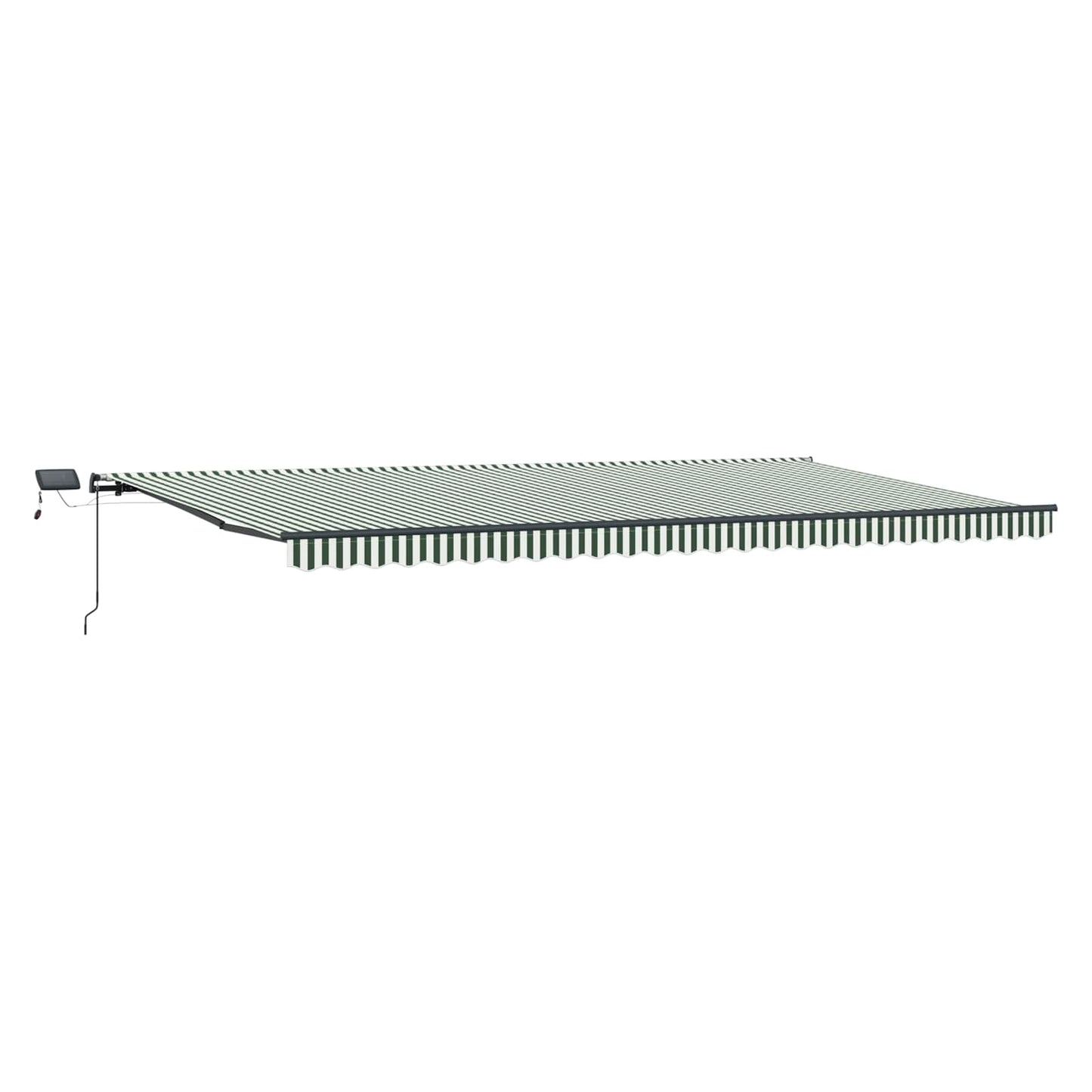 Retractable Awning Green and White 600 x 350 cm