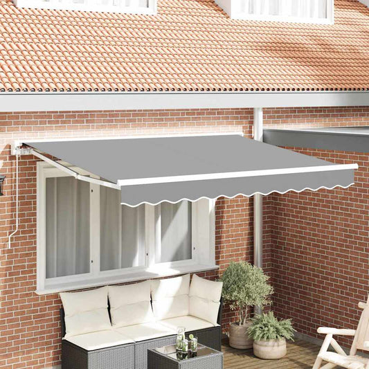 Awning Frame Manual Adjustable White 3.5 x 2 m Steel