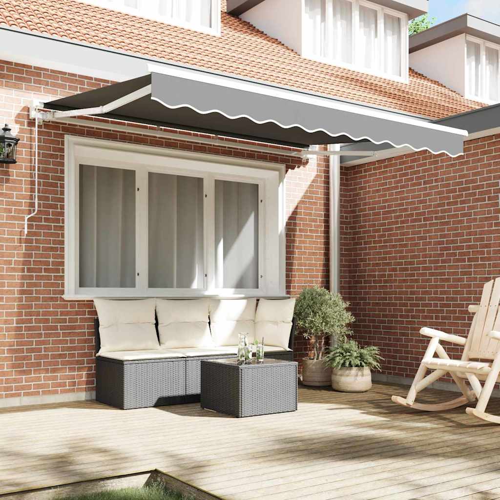 Awning Frame Manual Adjustable White 3.5 x 2 m Steel