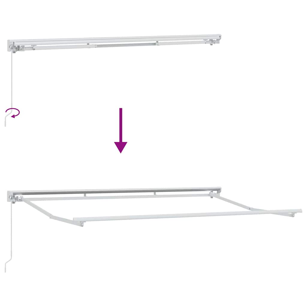 Awning Frame Manual Adjustable White 3.5 x 2 m Steel