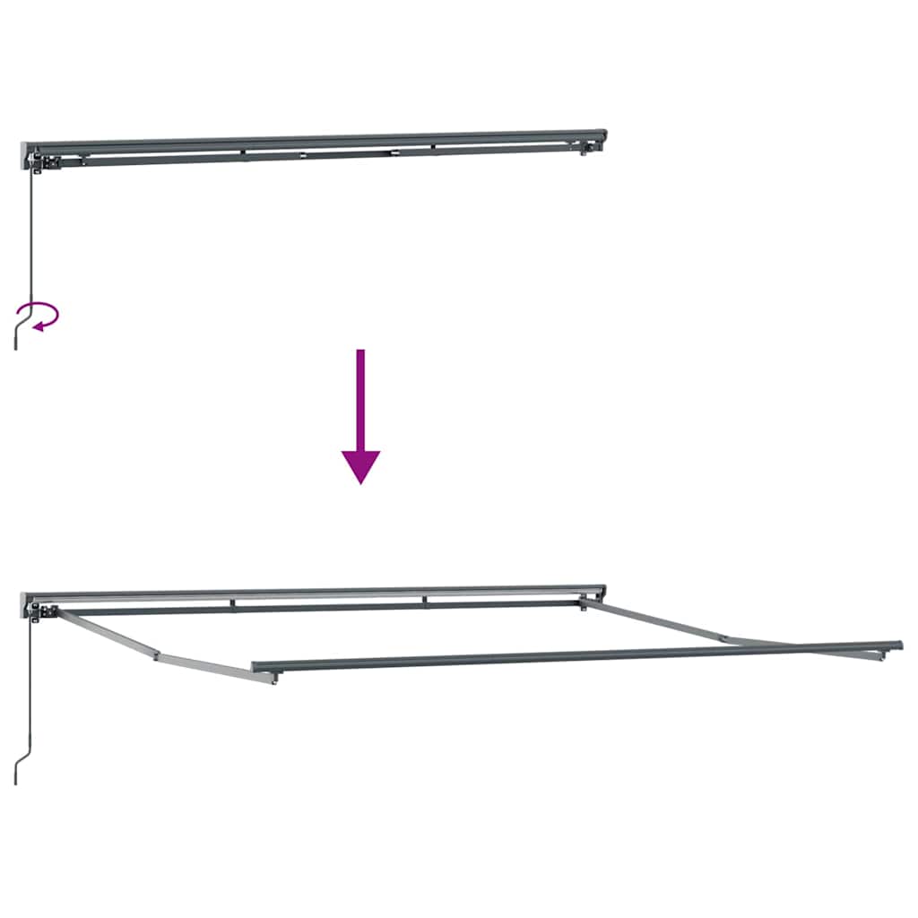 Awning Frame Manual Adjustable Anthracite 4 x 3 m Steel