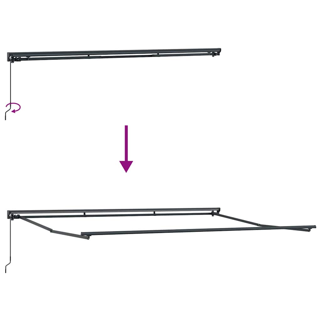 Awning Frame Manual Adjustable Anthracite 4.5 x 3 m Steel