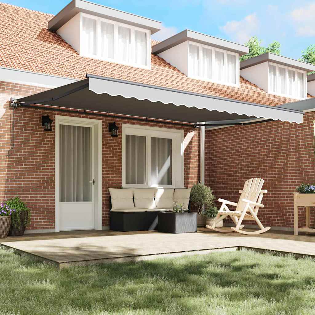 Awning Frame Manual Adjustable Anthracite 5 x 3 m Steel