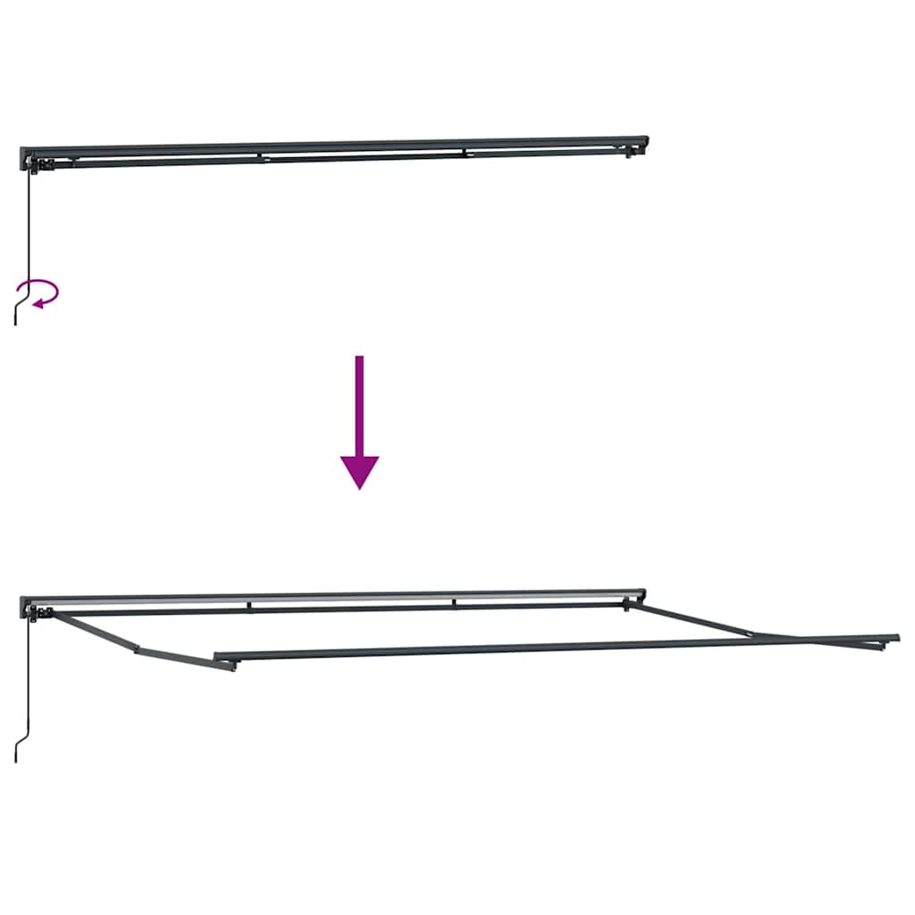 Awning Frame Manual Adjustable Anthracite 5 x 3 m Steel