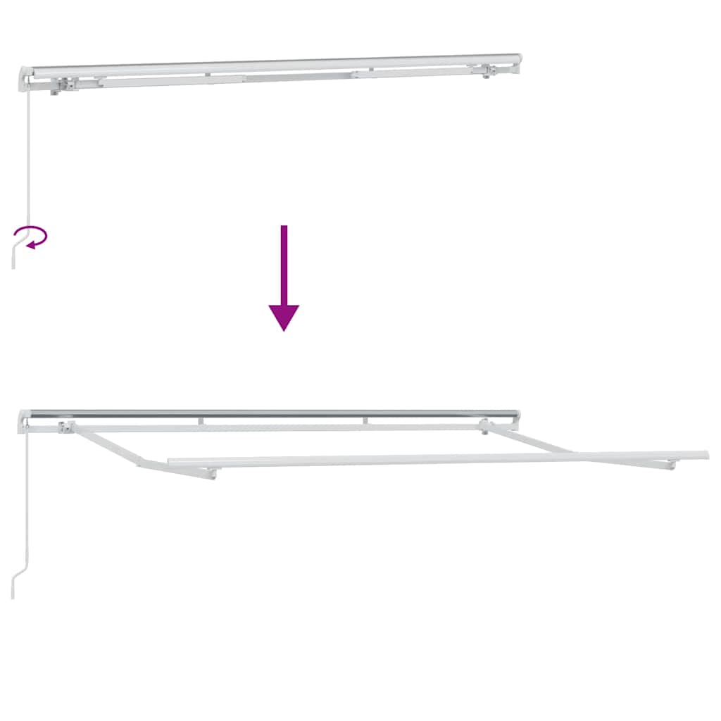 Awning Frame Retractable Manual White 3.5 x 2 m Metal