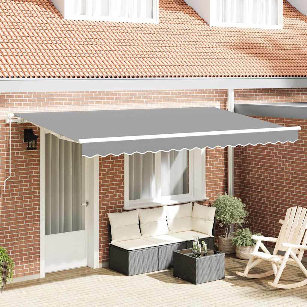 Awning Frame Retractable Manual White 4 x 2 m Metal