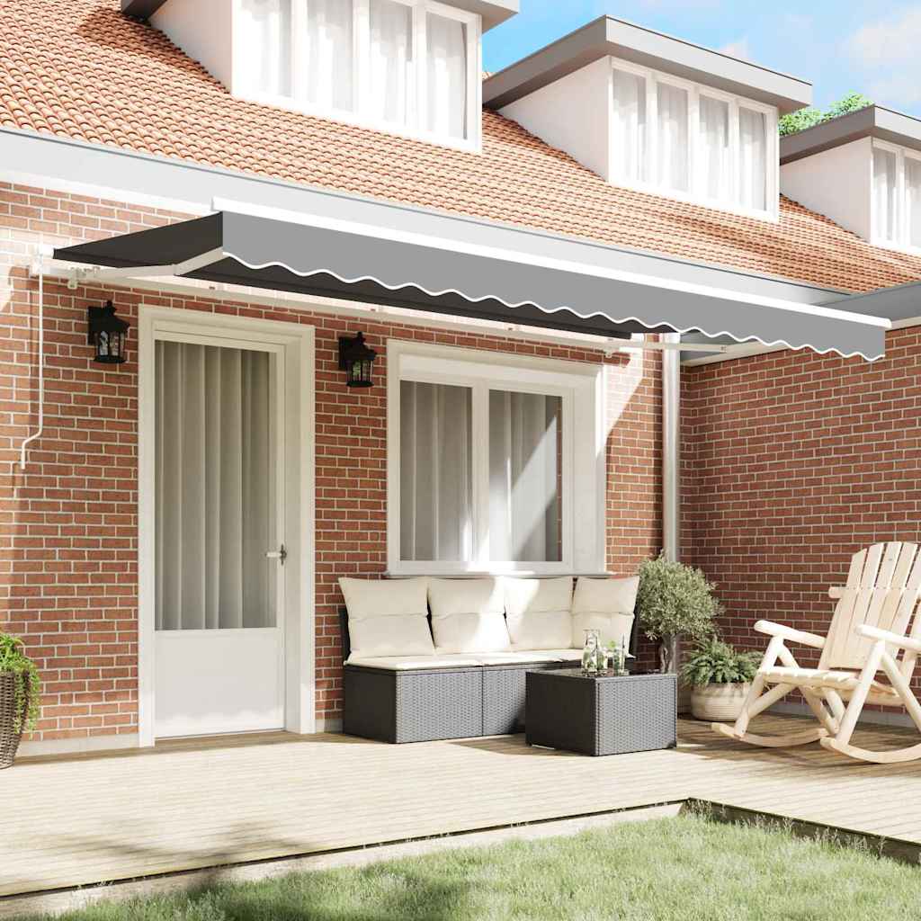 Awning Frame Retractable Manual White 4 x 2 m Metal