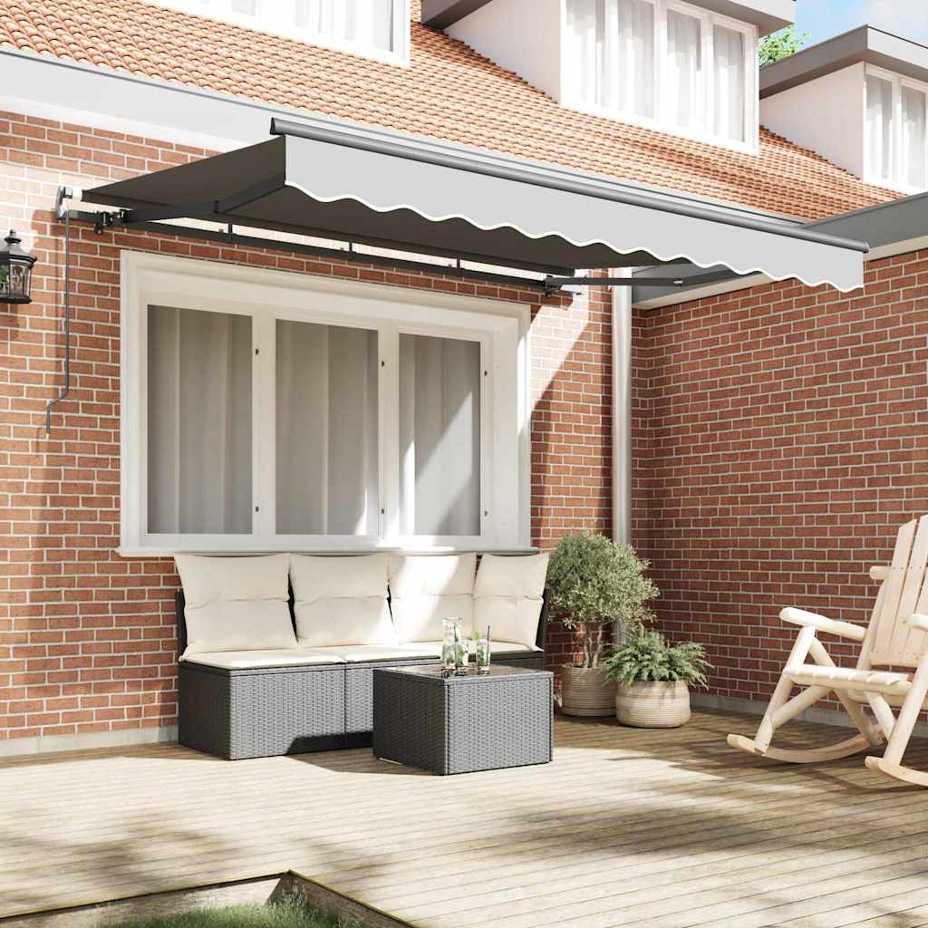 Awning Frame Retractable Manual Anthracite 3 x 2 m Metal