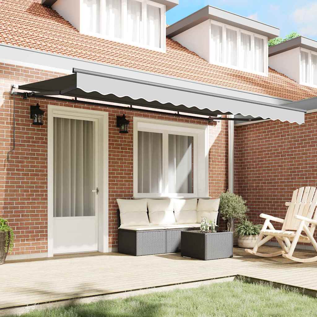 Awning Frame Retractable Manual Anthracite 4 x 2 m Metal