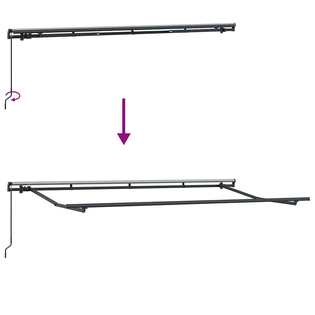 Awning Frame Retractable Manual Anthracite 4 x 2 m Metal